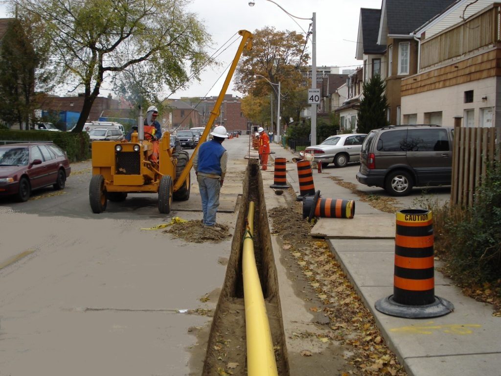 Natural Gas MDPE Pipe line laying